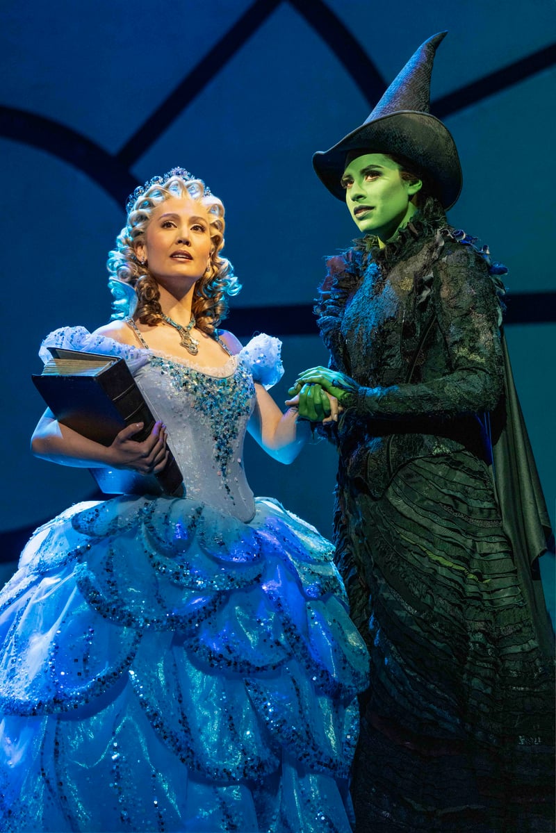 Zoe Jensen as Glinda and Jessie Davidson as Elphaba in the National Tour of WICKED photo by Joan Marcus 022r small