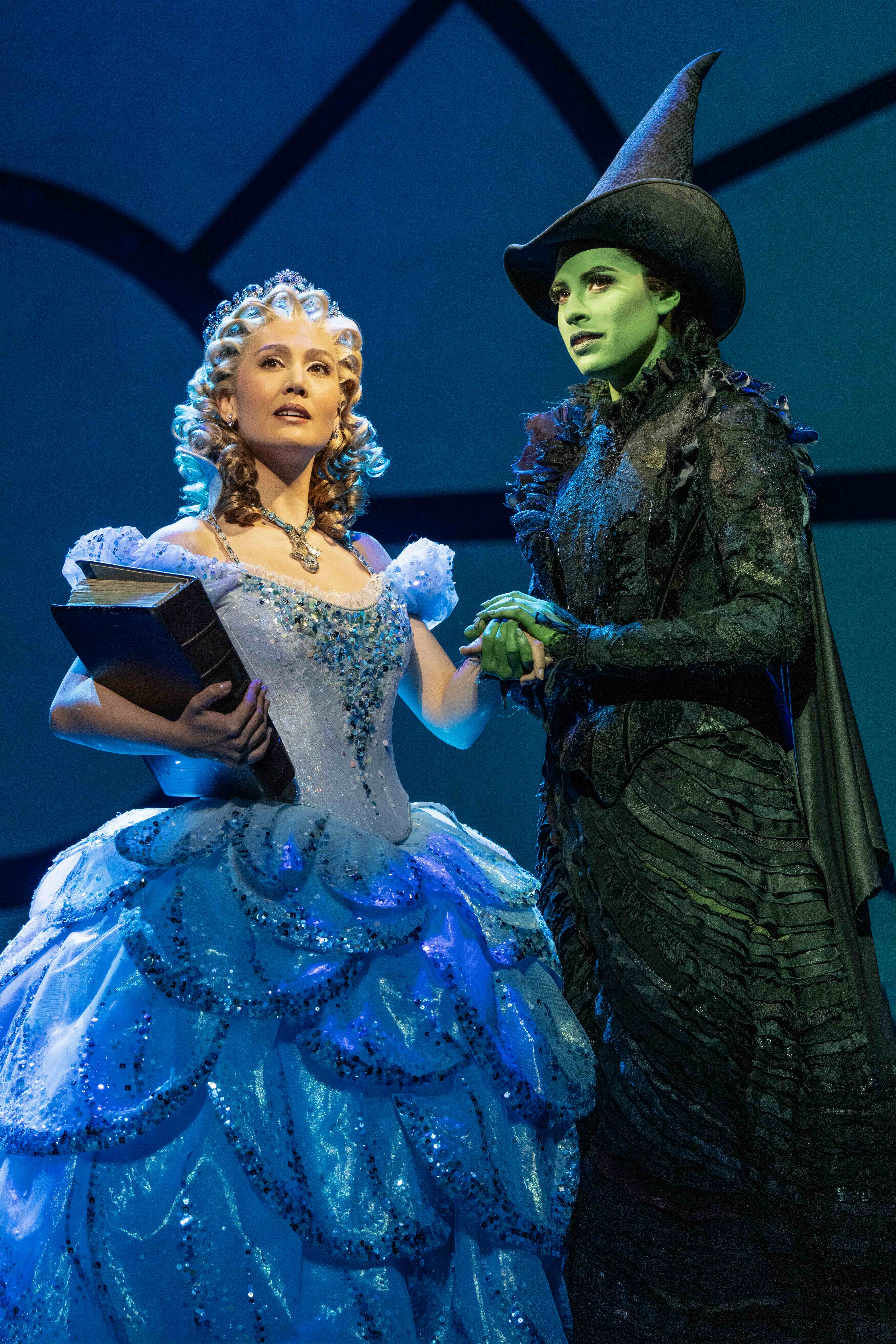 Zoe Jensen as Glinda and Jessie Davidson as Elphaba in the National Tour of WICKED photo by Joan Marcus 022r small