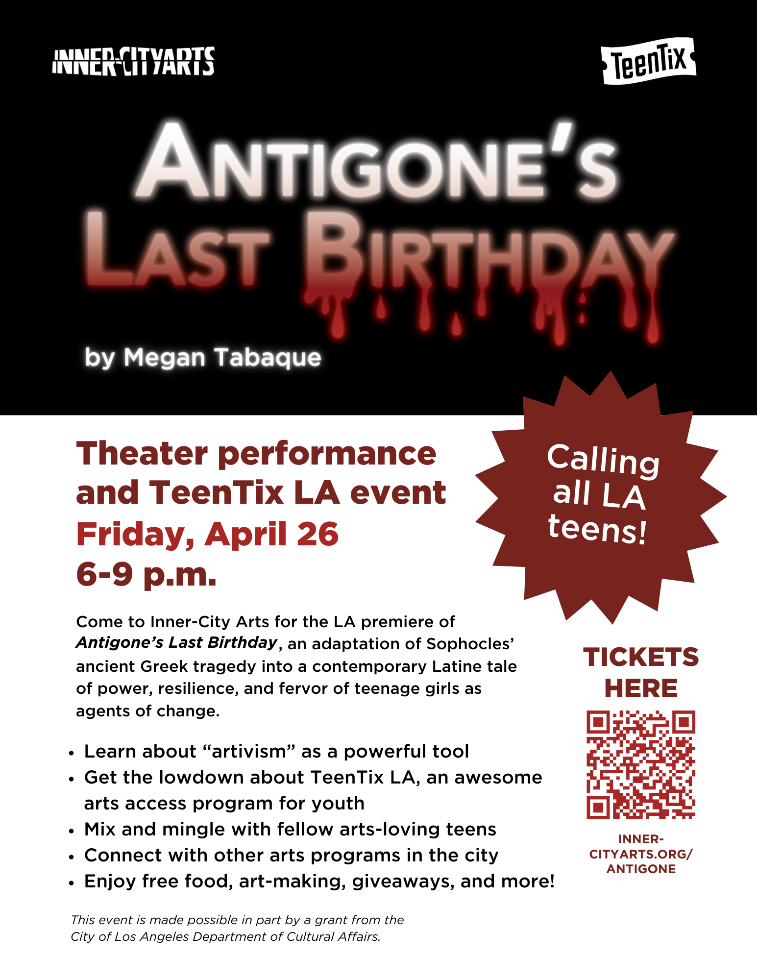 ALB Teen Tix flier