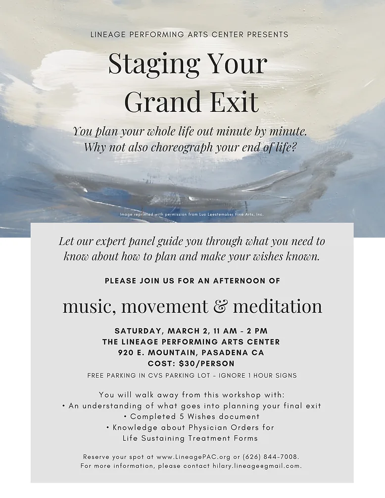 Staging Your Grand Exit flyer