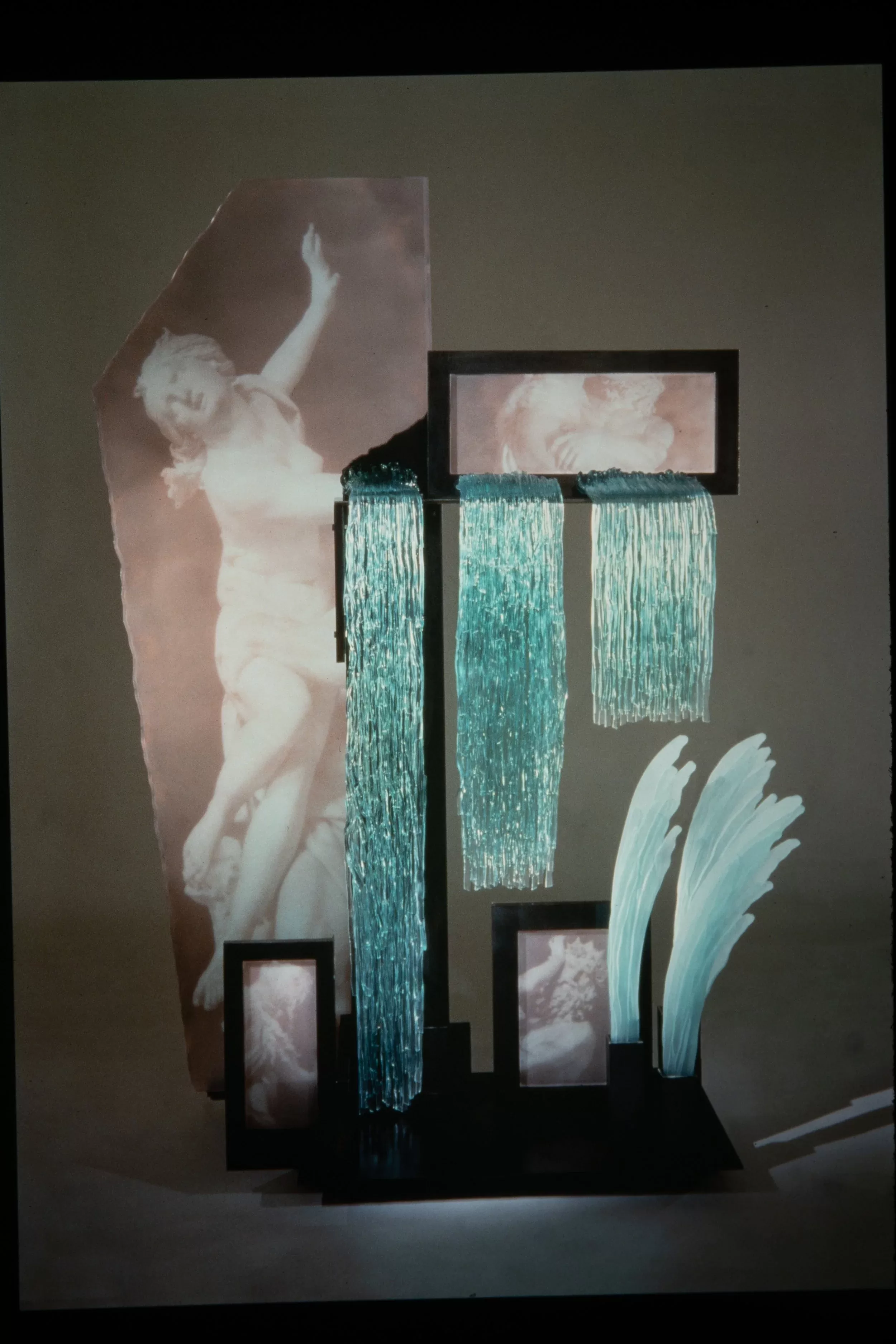 199 Reconstruction of Pluto and Persephone Glass steel photo sandblasted glass 84x52x22 1999