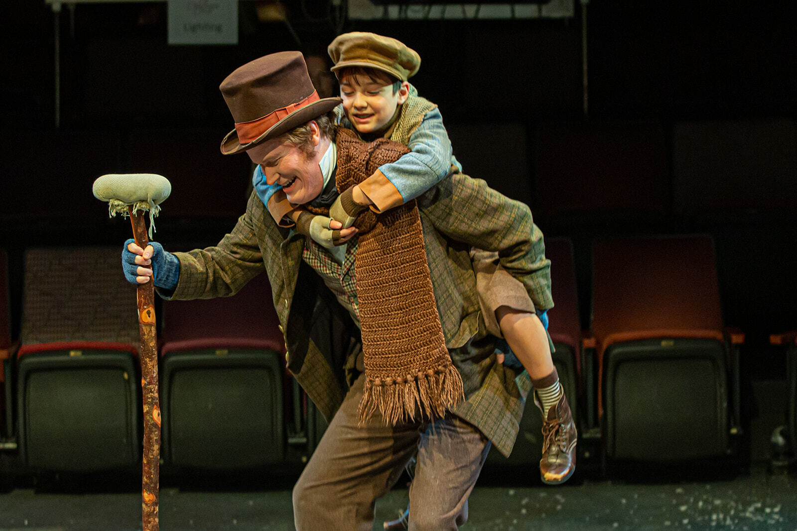 A Christmas Carol 2023 Pictured John Lutyens as Bob Cratchit and Liam Kuriatnyk as Tiny Tim Photograph by Rosemary Dai Ross