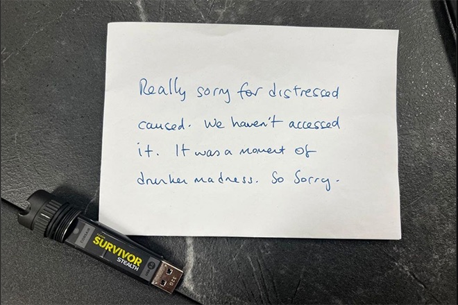 "Drunken madness": Annie Mac’s stolen USB has been returned to her