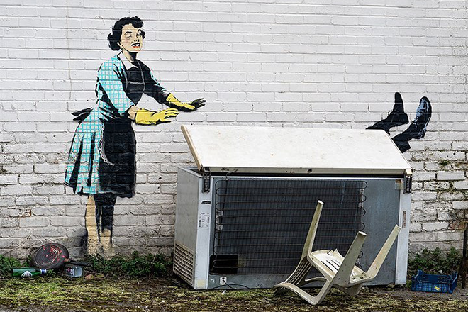 Banksy Valentine’s Day mural piece has been restored