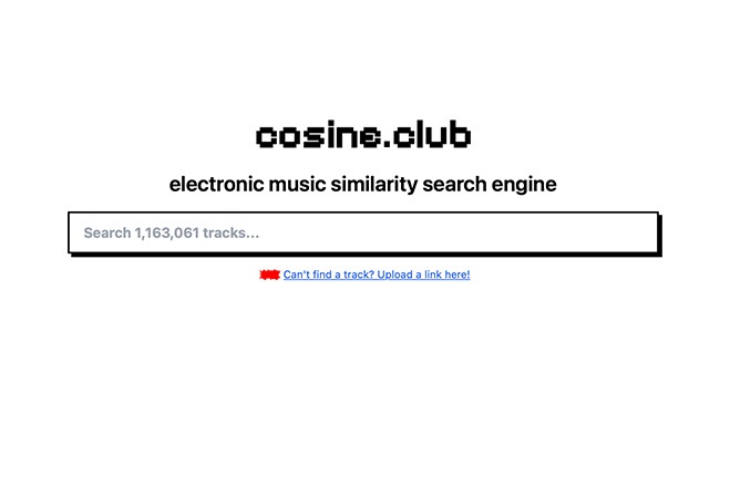 New music search engine cosine.club suggests tracks based on similarity