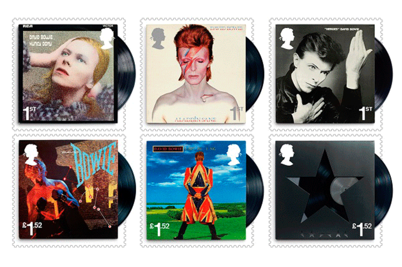 Get a glimpse of the new David Bowie stamp collection