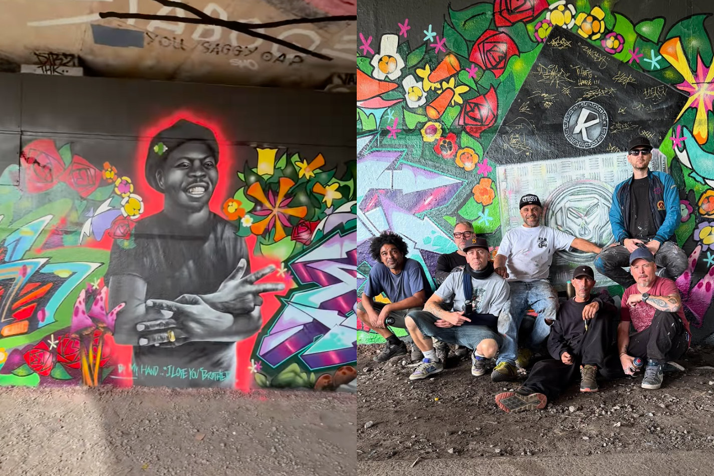 Goldie creates mural in tribute to Randall on first anniversary of his death