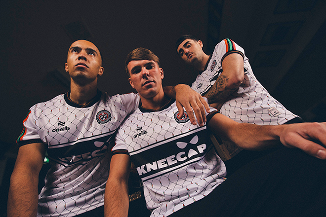 Kneecap sponsor Bohemian F.C.'s 2026 away shirt