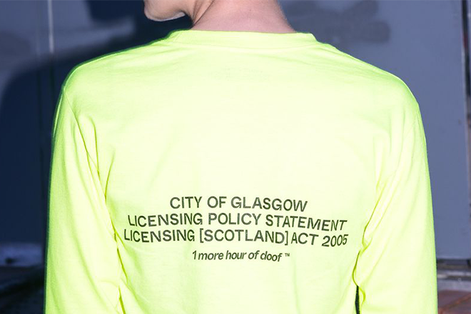 Glasgow label Party Chat release tees in celebration of extended nightclub hours