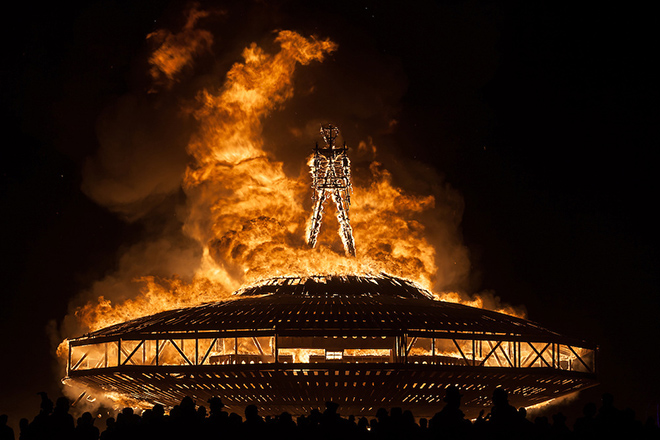 The festival-goer who ran into the Burning Man fire has died