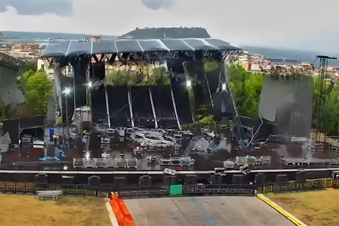 Main stage collapses at Naples' Alien Sound Festival