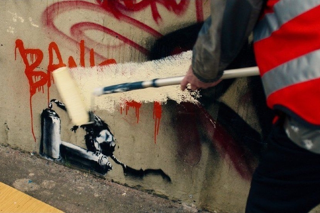 Banksy artwork worth £10 million painted over by Christopher Walken