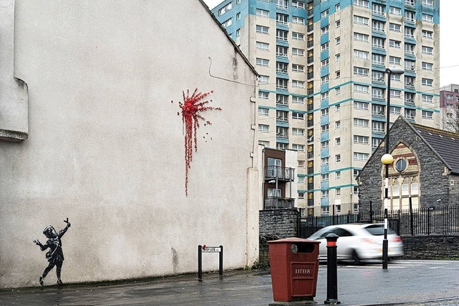 Banksy has made a Valentine’s Day mural
