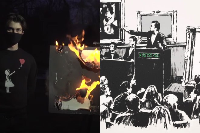 Someone burned a Banksy artwork then sold a digital version for $382,000