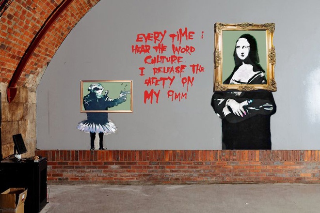 An early Banksy mural in Glasgow is being restored