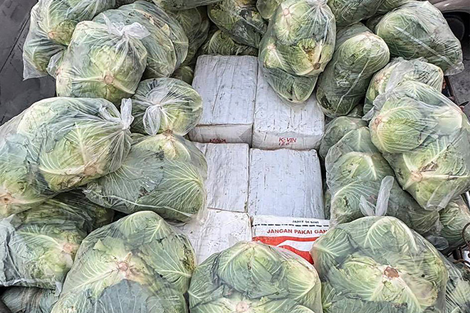 Tonne of ketamine found stashed under cabbages in Thailand