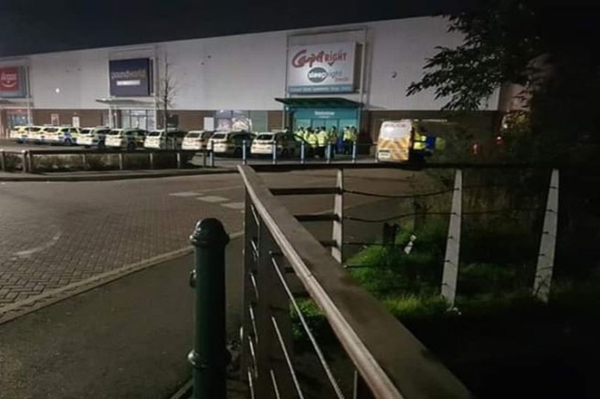 Police shut down a rave at a disused Carpetright store