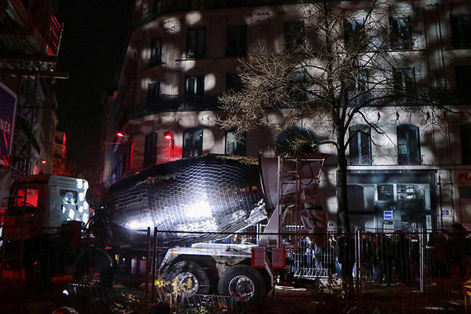 Artist Benedetto Bufalino transformed a cement mixer into a disco ball