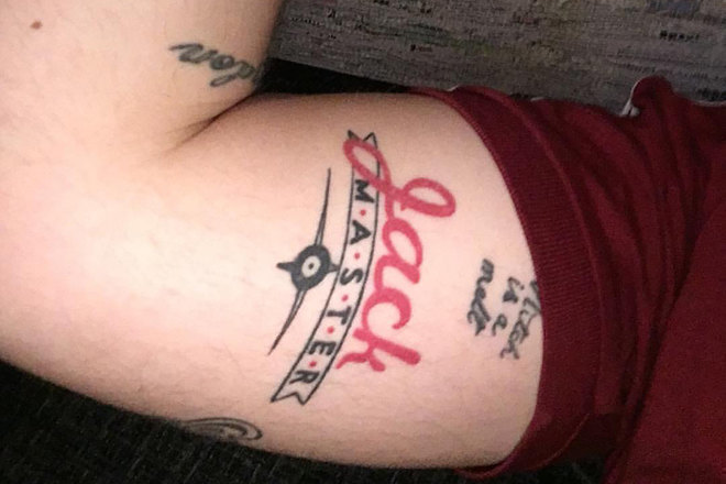 Someone has tattooed Jackmaster’s logo onto their bicep