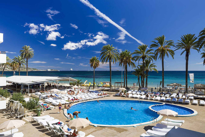 A British man has died after falling from the third floor of Jet Ibiza Apartments