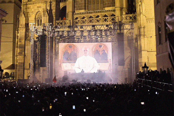 Catholic Rave Pope Leo makes appearance during DJ set at Catholic rave - Mixmag.net