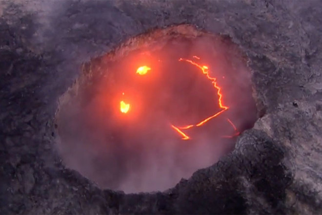 A volcano erupted into the acid house smiley