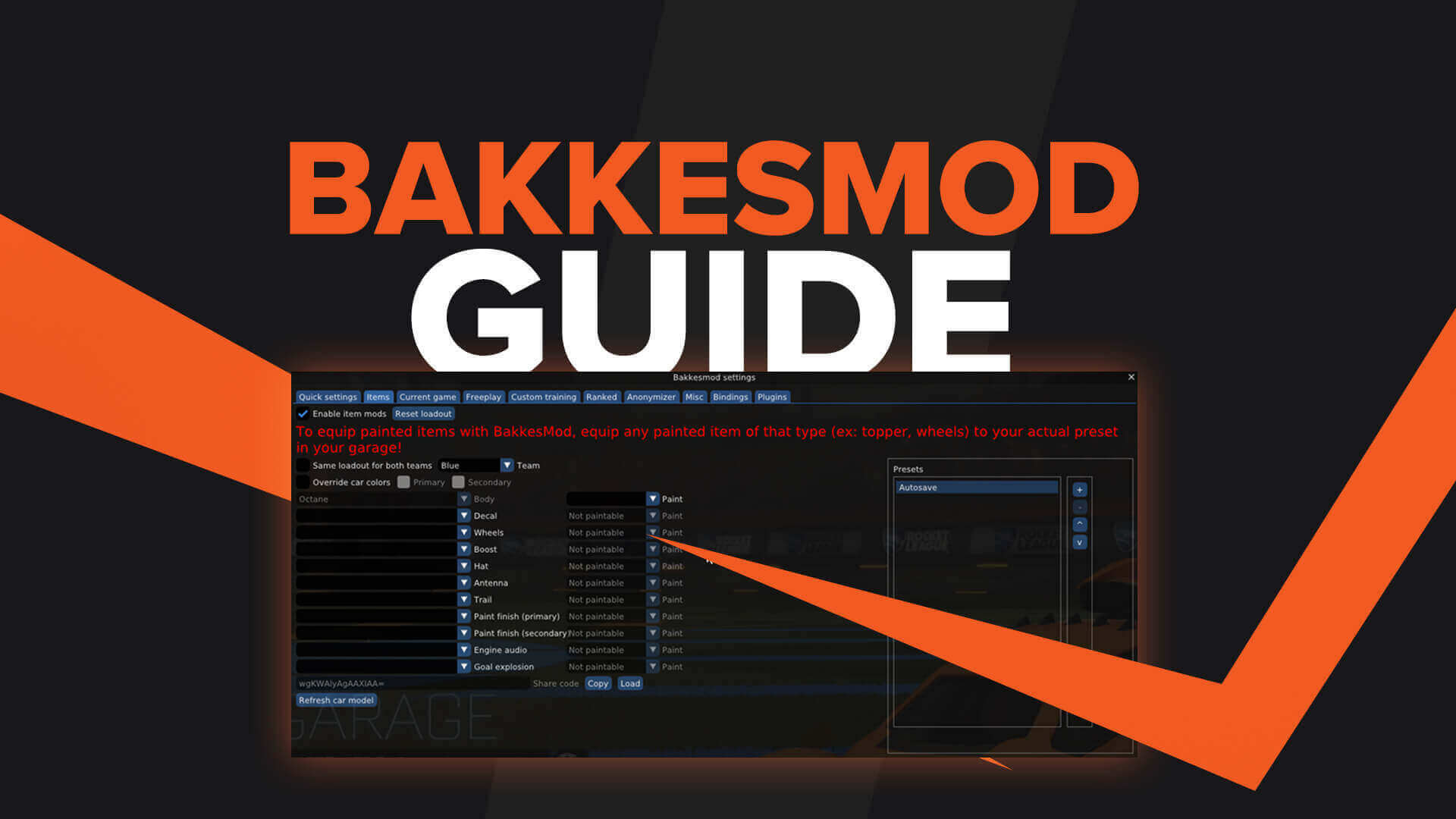 Rocket League Bakkesmod Guide
