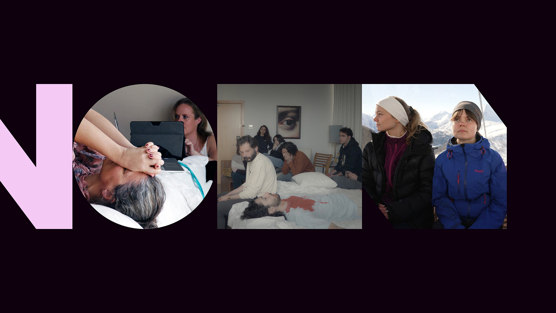foto. Tre bilder av kvinne som gråter, menn og kvinner som gråter og kvinner som ser ut i lufta.