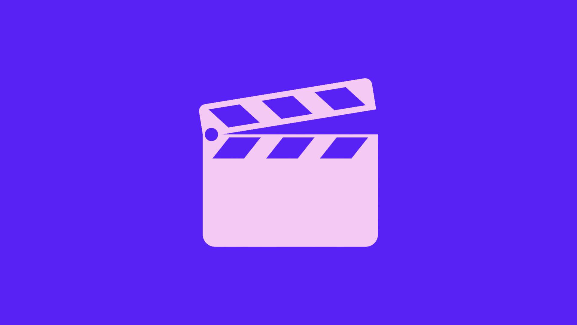 Illustrasjon. Rosa filmklapper på blå bakgrunn