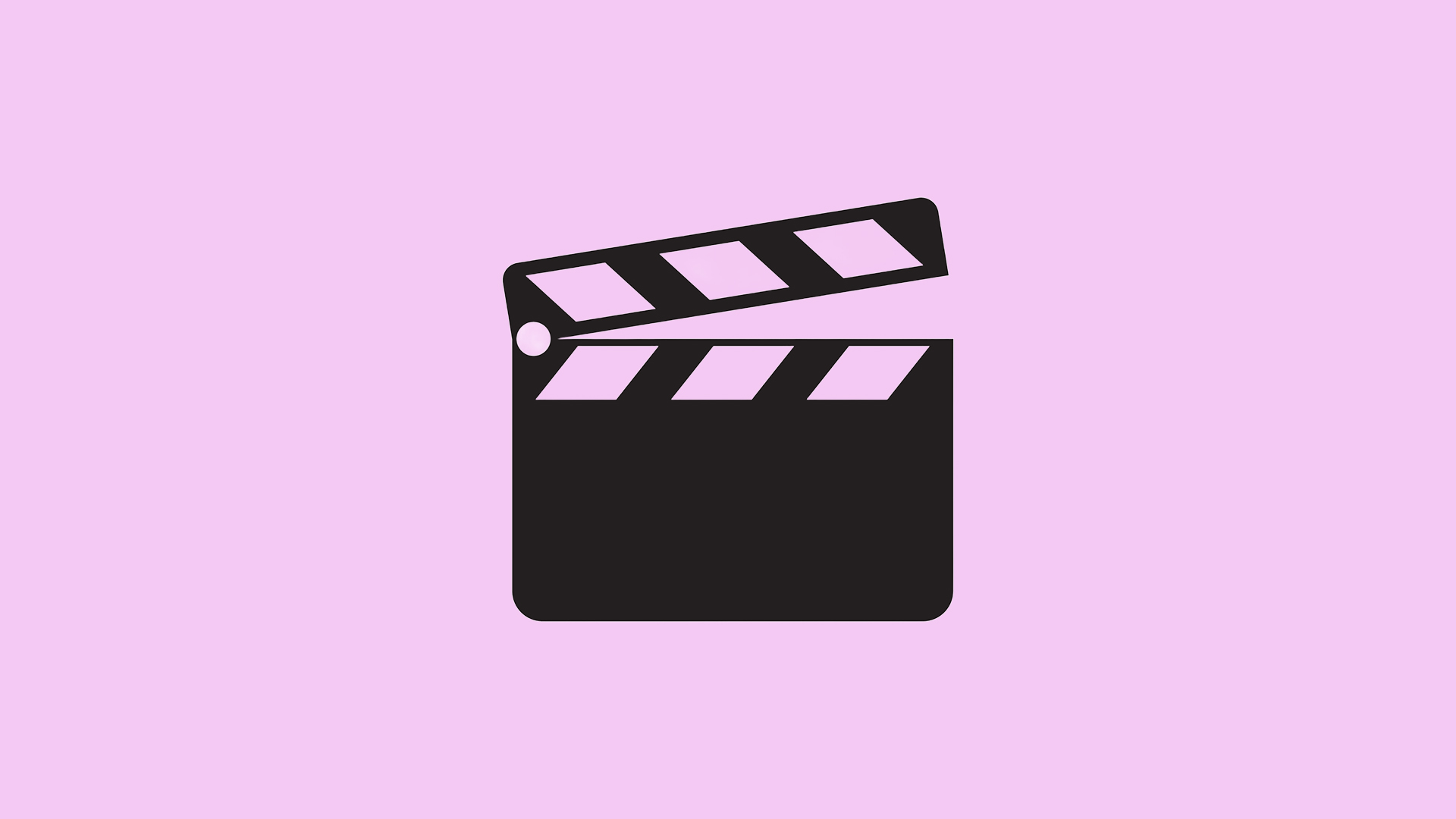 Illustrasjon: Svart filmklapper på rosa bakgrunn