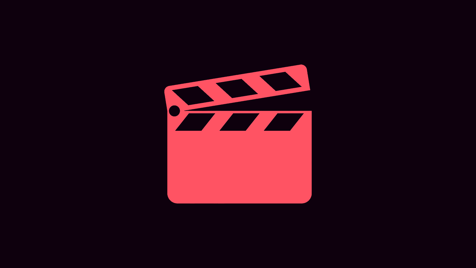 Illustrasjon. Rød filmklapper på svart bakgrunn