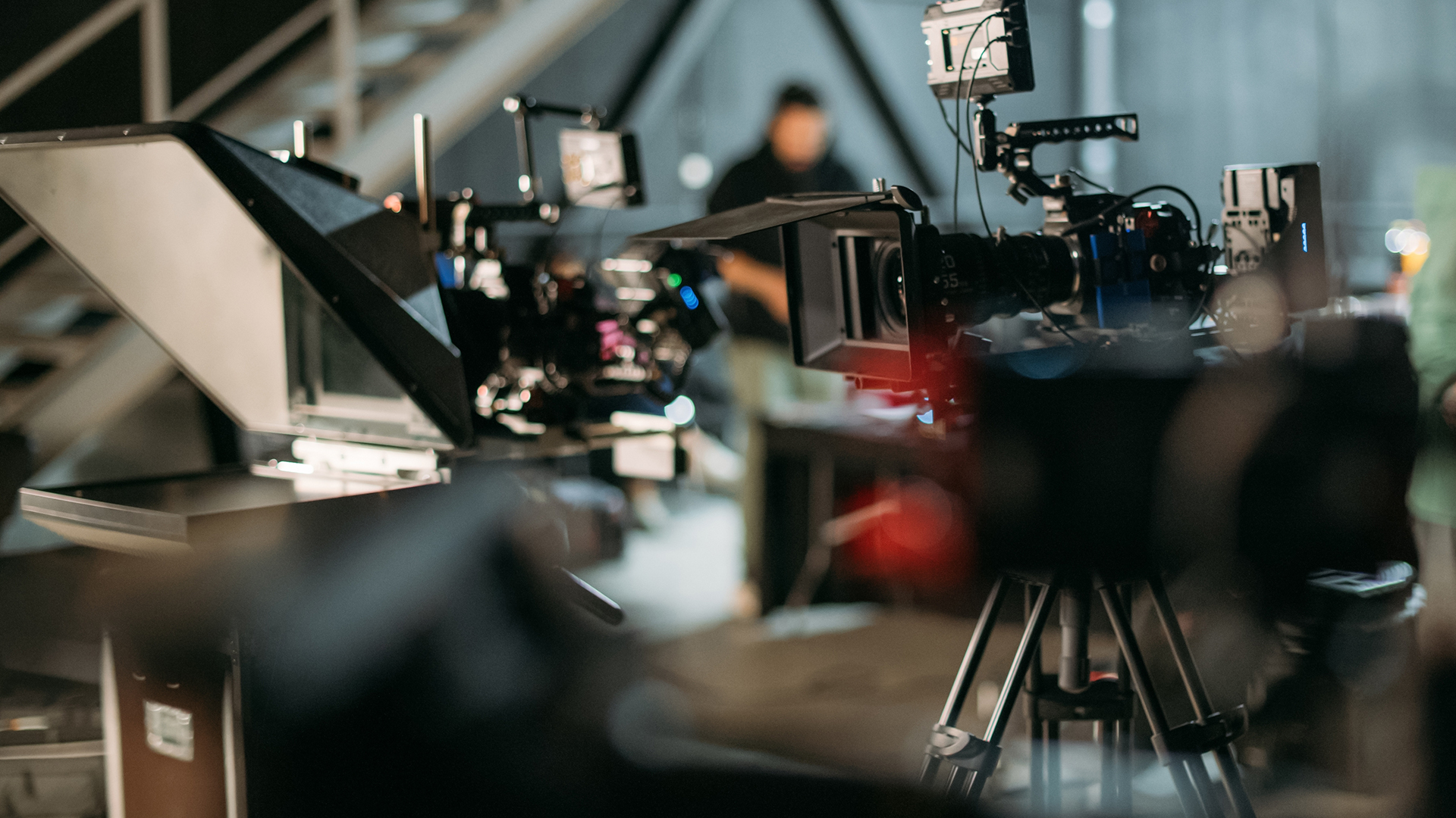 Foto. Filmkamera på et filmsett.