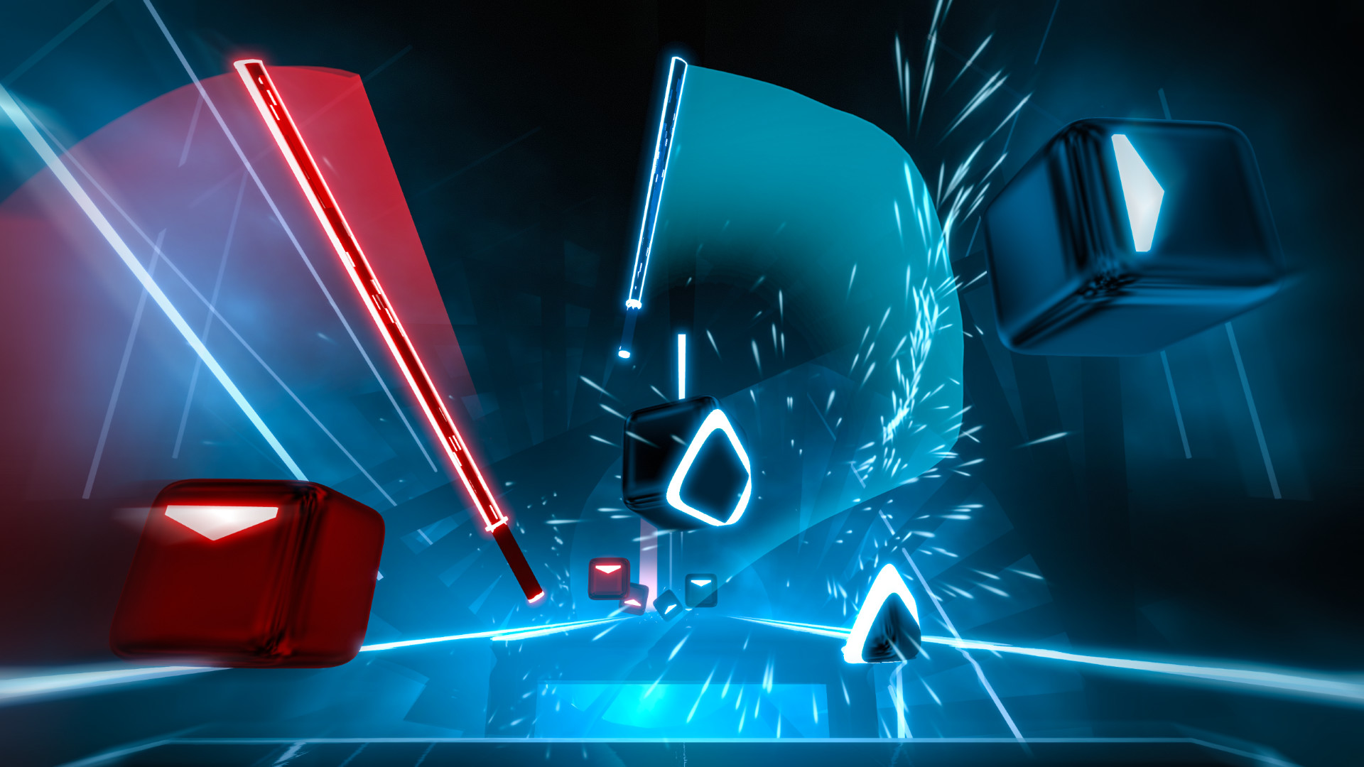 Illustrasjon. Skjembilde fra spillet Beat Saber