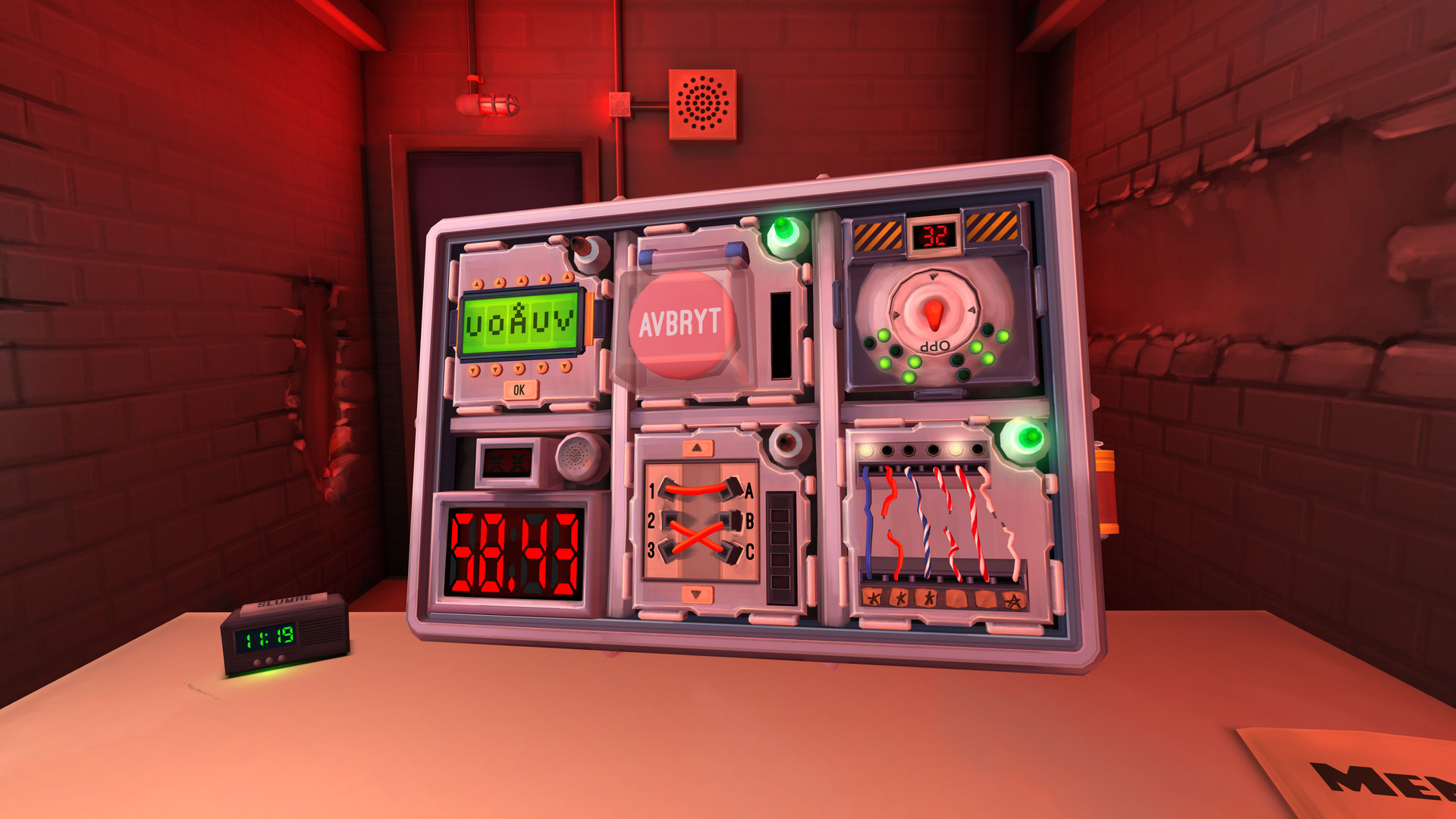 Illustrasjon. Skjembilde fra spillet Keep Talking and Nobody Explodes