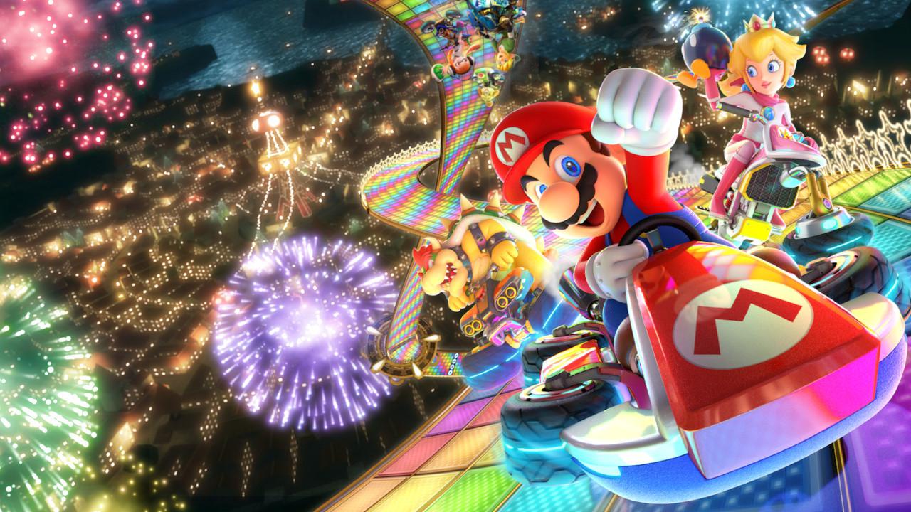 Illustrasjon. Skjembilde fra spillet Mario Kart 8 Deluxe