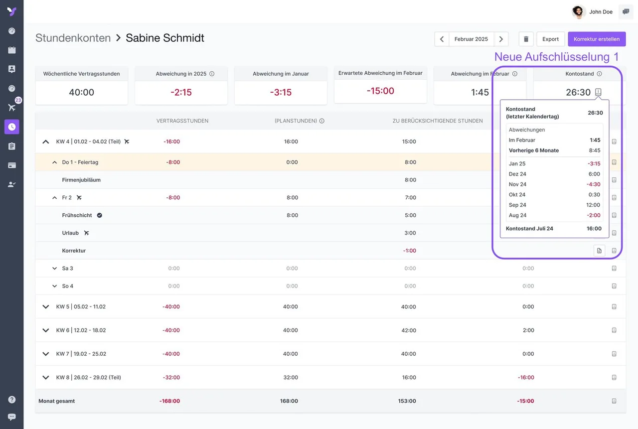 Stundenkonten Aufschluesselung 1 Stundenkonten Aufschluesselung 1
