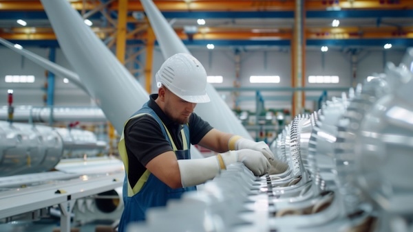 Produktion der Windenergieindustrie