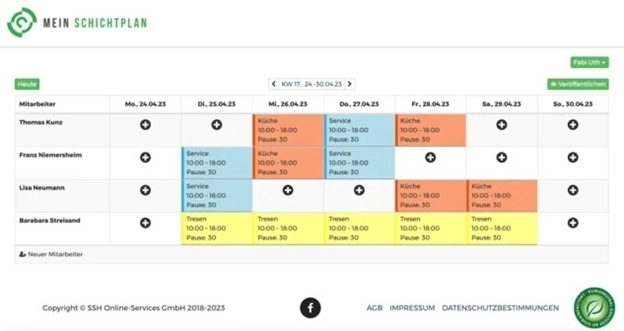 Meinschichtplan Meinschichtplan