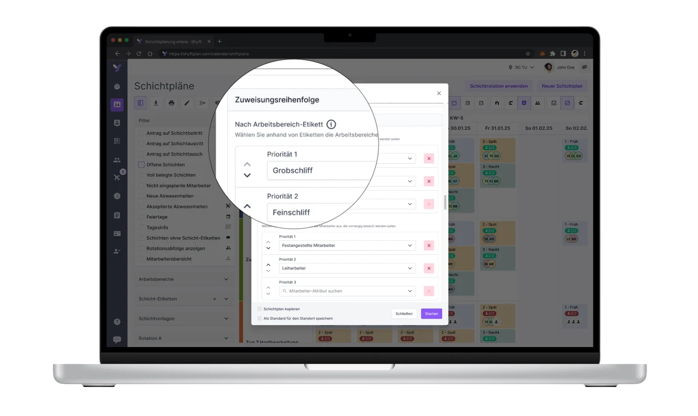 Zuweisungsreihenfolge