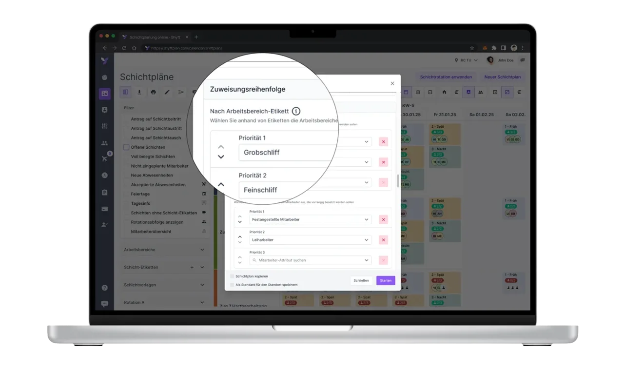 Zuweisungsreihenfolge Zuweisungsreihenfolge