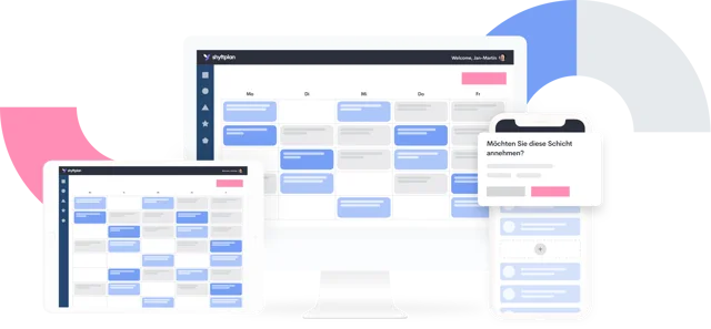 Shyftplan Main Visual De 2x Übersicht des Schichtplans auf Mobilgeräten