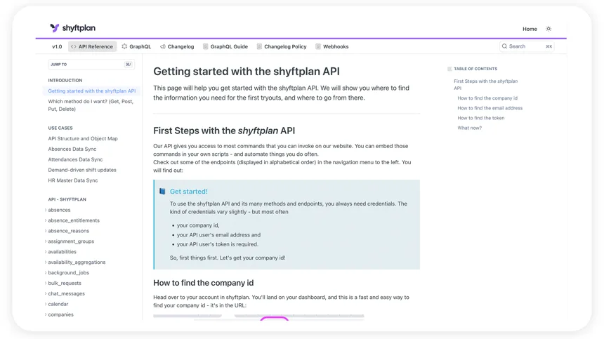 shyftplan API Dokumentation shyftplan Dokumentation für die Restful API