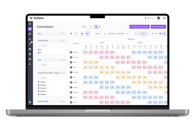 Shyftplan New UI KI-basierte Schichtplanung in der Übersicht