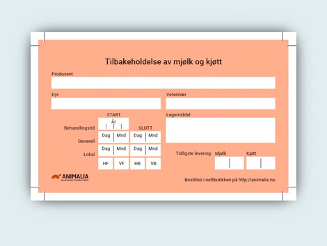 Bilde av tilbakeholdelseslapper av mjølk og kjøtt