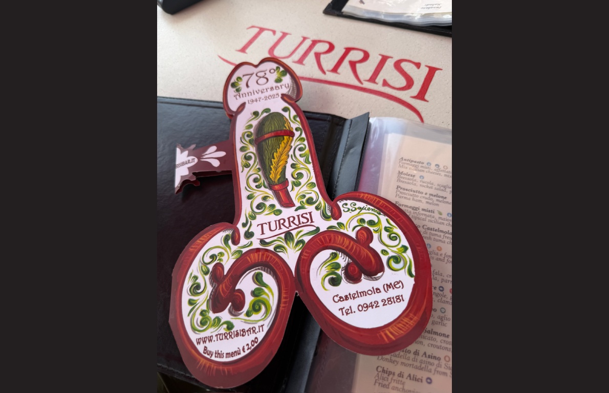 Phallic menu at Bar Turrisi in Castelmola, Italy
