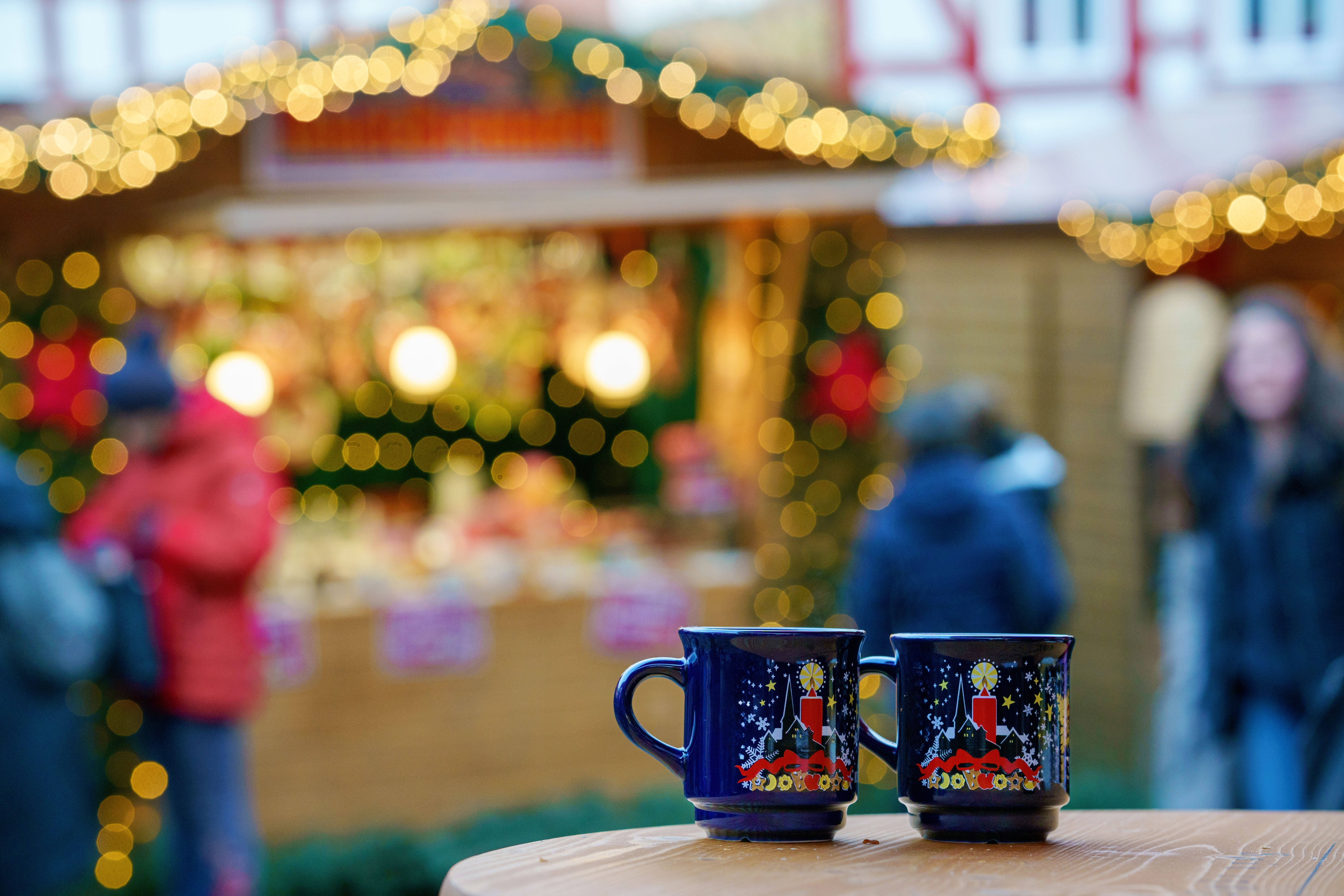 Mugs at a Christmas market