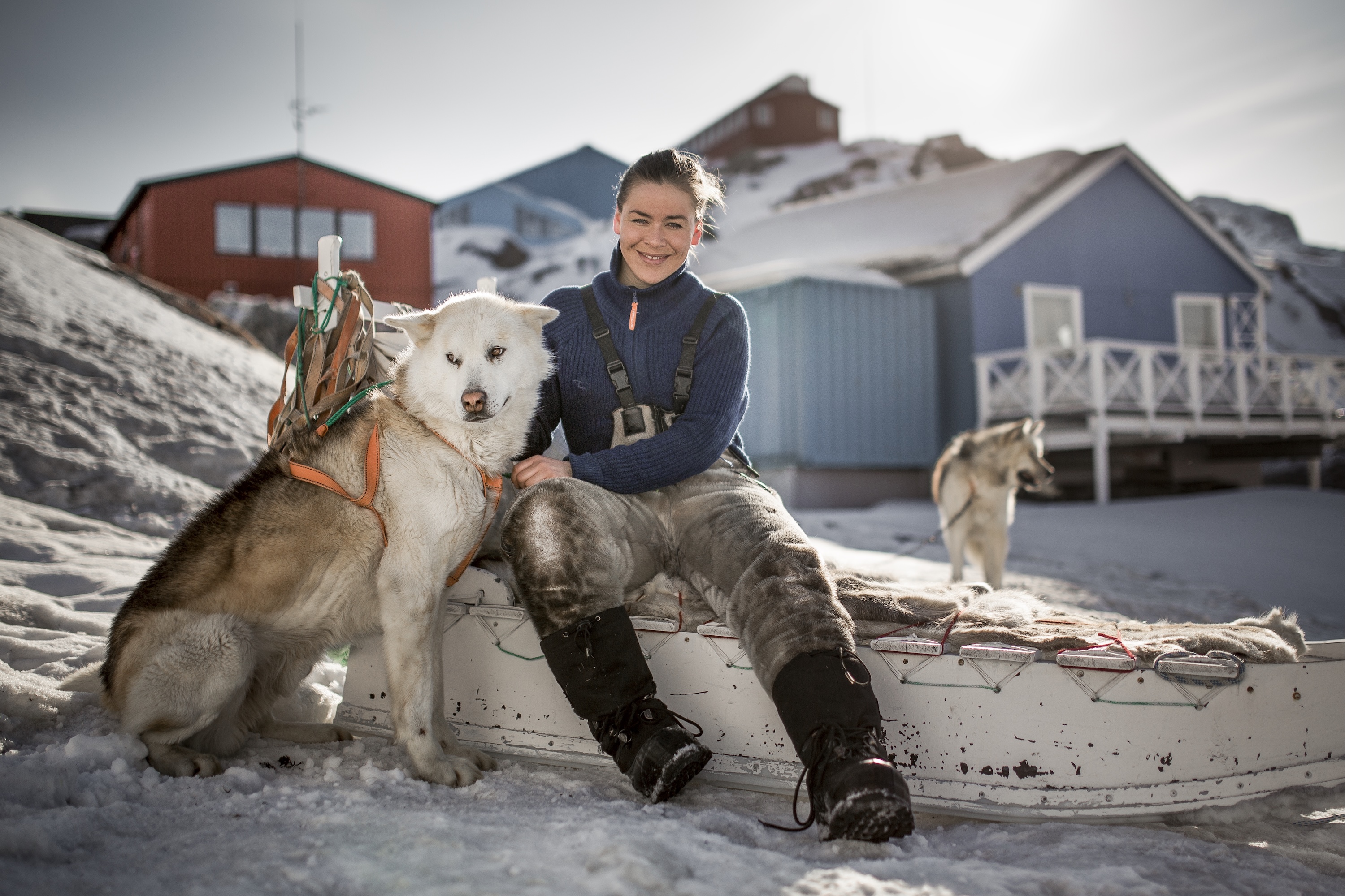 Dog sledder Navarana Lennert in Sisimiut Greenland