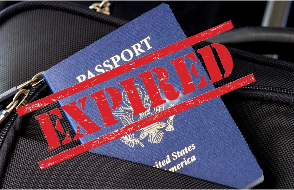 Expired stamp on U.S. passport