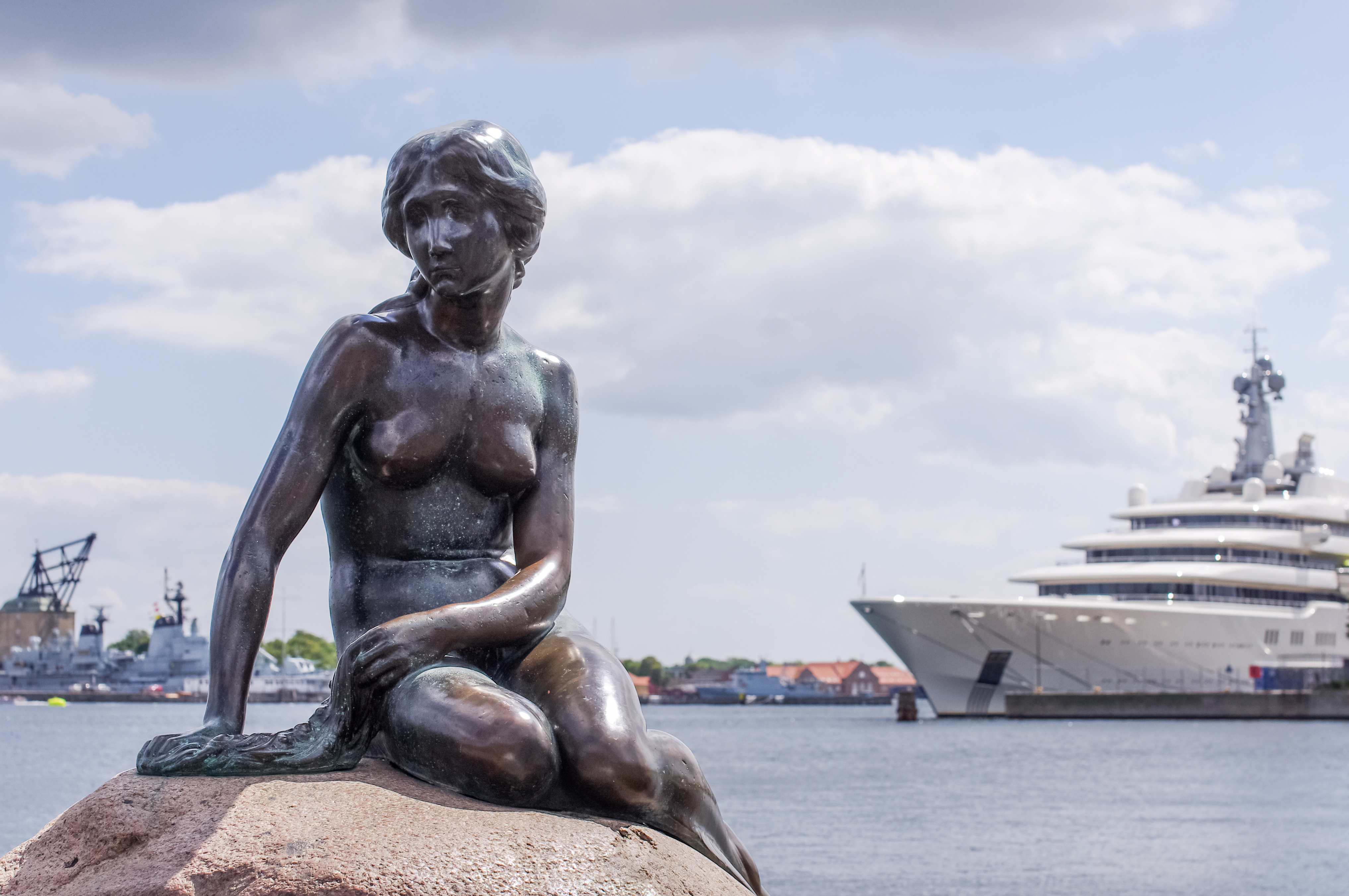 Little Mermaid statue in Copenhagen, Denmark