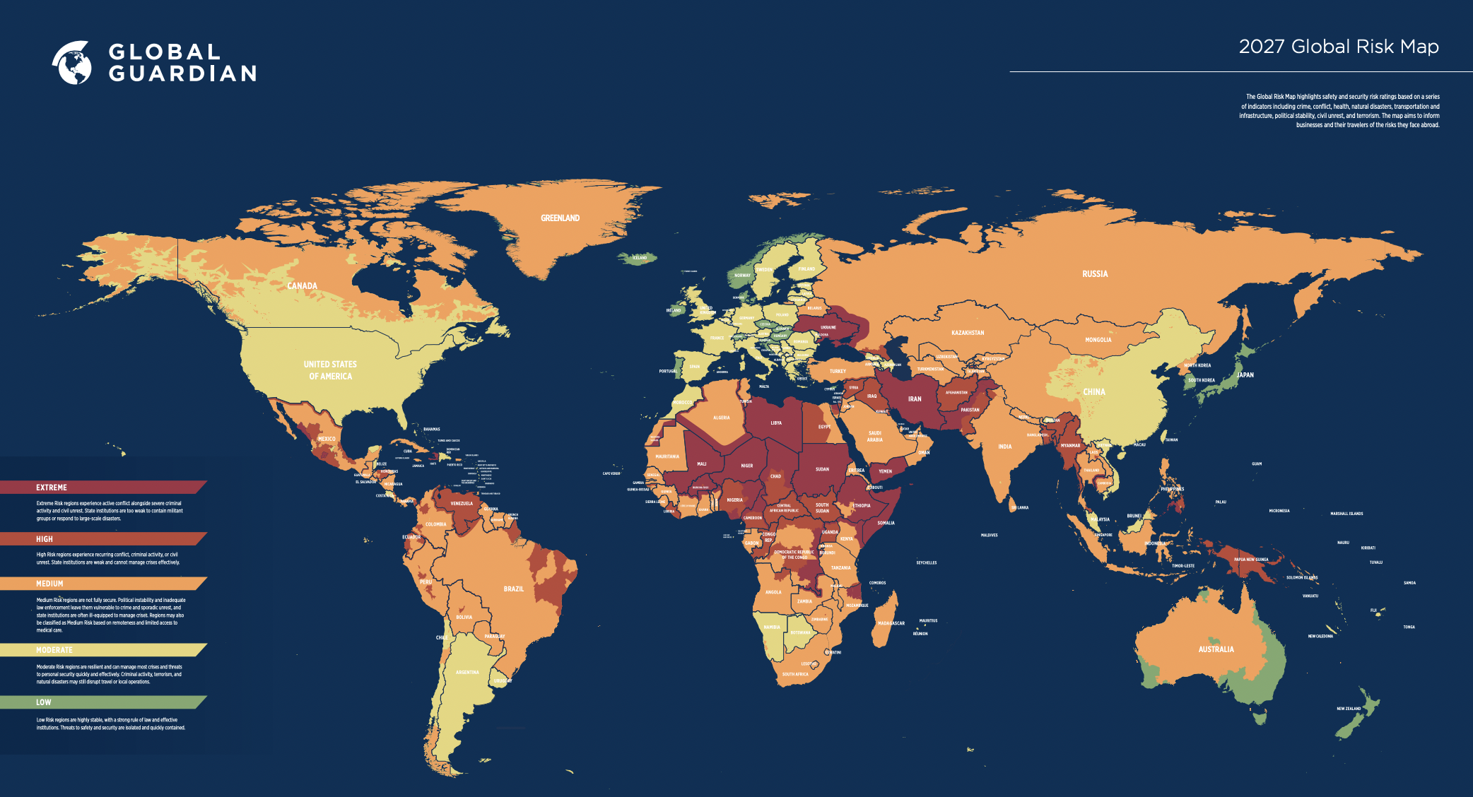 Global Guardian's Global Risk Map for 2027